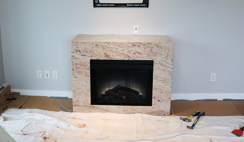 How To Demo A Marble Fireplace, How To Install Marble Tile Around Fireplace
